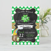 Invitation Little Shamrock St. Patrick's Birthday Gold (Debout devant)