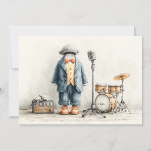 Invitation Little Singer 1er anniversaire (Devant)