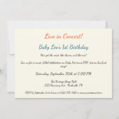 Invitation Little Singer 1er anniversaire (Dos)