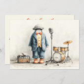 Invitation Little Singer 1er anniversaire (Devant / Derrière)