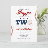 Invitation Little Slugger Baseball 2e anniversaire (Debout devant)