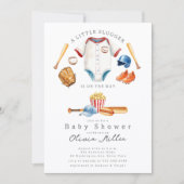 Invitation Little Slugger Baseball Baby Shower Invite (Devant)