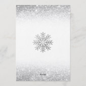 Invitation Little Snow Flake Blue Silver Glittery Baby Shower (Dos)