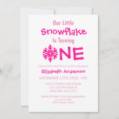Invitation Little Snowflake 1er anniversaire (Devant)