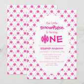 Invitation Little Snowflake 1er anniversaire (Devant / Derrière)