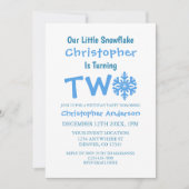 Invitation Little Snowflake 2e anniversaire (Devant)