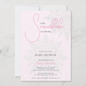 Invitation Little Snowflake est sur le Baby shower rose Way (Devant)