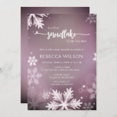 Invitation Little Snowflake est sur le chemin Baby shower fil (Devant / Derrière)