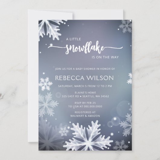 Invitation Little Snowflake est sur le chemin Boy Baby shower (Devant)