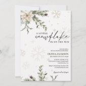 Invitation Little snowflake is on the way winter baby shower (Devant)