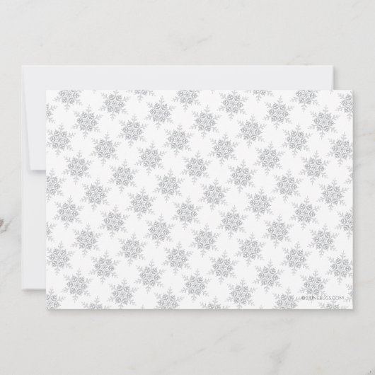 Invitation Little Snowflake Parties scintillant en argent 1er (Dos)