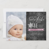 Invitation Little Snowflake Premier anniversaire de fête Phot (Devant)