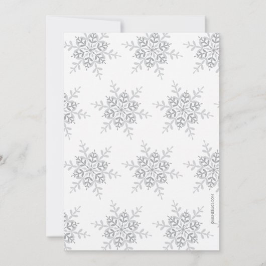 Invitation Little Snowflake Silver Parties scintillant 1er an (Dos)