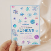 Invitation Little Snowflakes Elégant Baby shower Twins