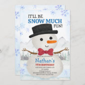 Invitation Little Snowman Birthday (Devant / Derrière)