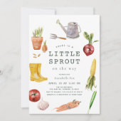 Invitation Little Sprout Garden Theme Baby Shower (Devant)