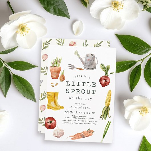 Invitation Little Sprout Garden Theme Baby Shower