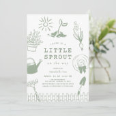 Invitation Little Sprout Hand-drawn Garden Baby Shower (Debout devant)