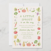 Invitation Little Sprout on the Way Vegetables Baby Shower (Devant)