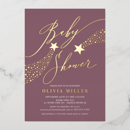 Invitation Little Star Baby shower Foil (Recto)