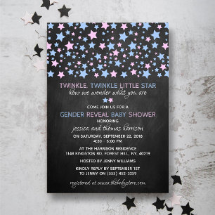 Invitation Little Star Gender Reveal Party ! Baby shower