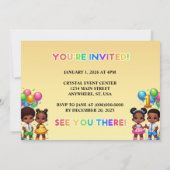 Invitation Little Stars Premier anniversaire Bash (Dos)