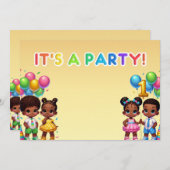 Invitation Little Stars Premier anniversaire Bash (Devant / Derrière)