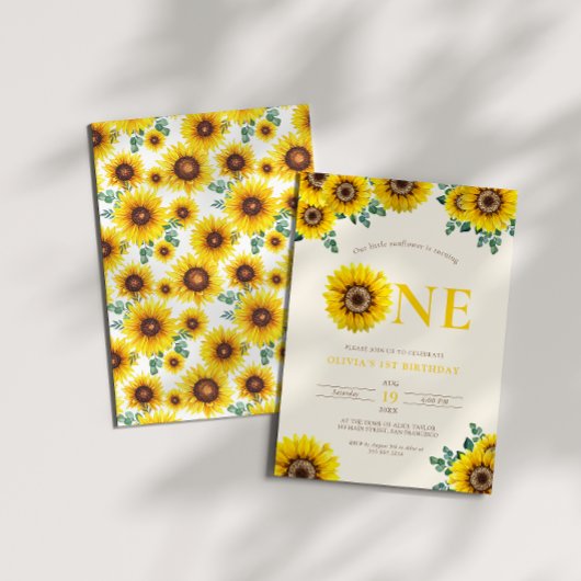 Invitation Little Sunflower 1er anniversaire