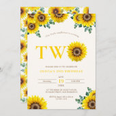 Invitation Little Sunflower 2e anniversaire (Devant / Derrière)