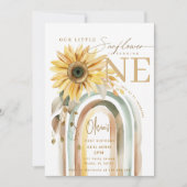 Invitation Little Sunflower Boho Arc-en-ciel Premier annivers (Devant)