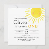 Invitation Little Sunshine 1er Carré de fête d'anniversaire (Devant)