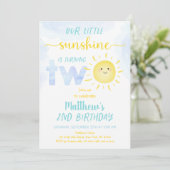 Invitation Little Sunshine Boy Deuxième anniversaire (Debout devant)