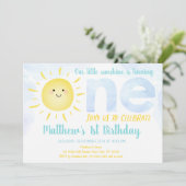 Invitation Little Sunshine Boy Premier anniversaire (Debout devant)