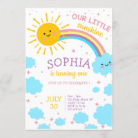 Little Sunshine ONE Rainbow Girl 1er anniversaire 