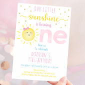 Invitation Little Sunshine Pink Gold Premier anniversaire