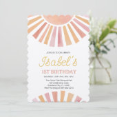 Invitation Little Sunshine Premier anniversaire, Sunshine 1er (Debout devant)