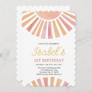 Invitation Little Sunshine Premier anniversaire, Sunshine 1er