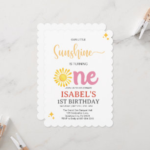 Invitation Little Sunshine Premier anniversaire, Sunshine 1er