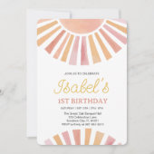 Invitation Little Sunshine Premier anniversaire, Sunshine 1er (Devant)