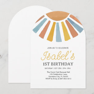 Invitation Little Sunshine Premier anniversaire, Sunshine 1er