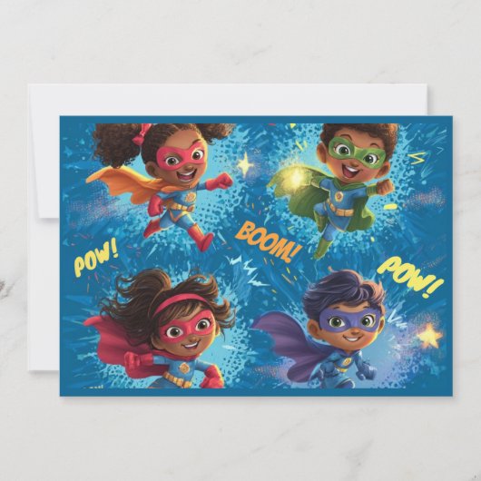 Invitation Little Superheroes Party (Devant)