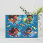 Invitation Little Superheroes Party (Debout devant)