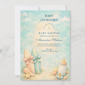 Invitation Little Surfer Baby Shower (Devant)