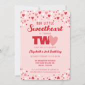 Invitation Little Sweetheart à deux ans fête d'anniversaire (Devant)