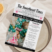 Invitation Little Sweetheart Bow First 1st Birthday photo