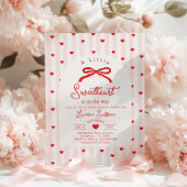 Invitation Little Sweetheart Bow Valentines Baby Shower