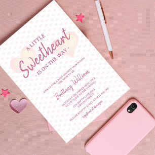 Invitation Little Sweetheart est sur le Baby shower rose Way