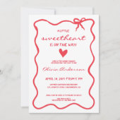 Invitation Little Sweetheart fancy Baby Shower (Devant)