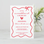 Invitation Little Sweetheart fancy Baby Shower (Debout devant)