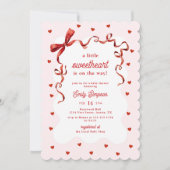 Invitation Little Sweetheart Girl Baby Shower (Devant)